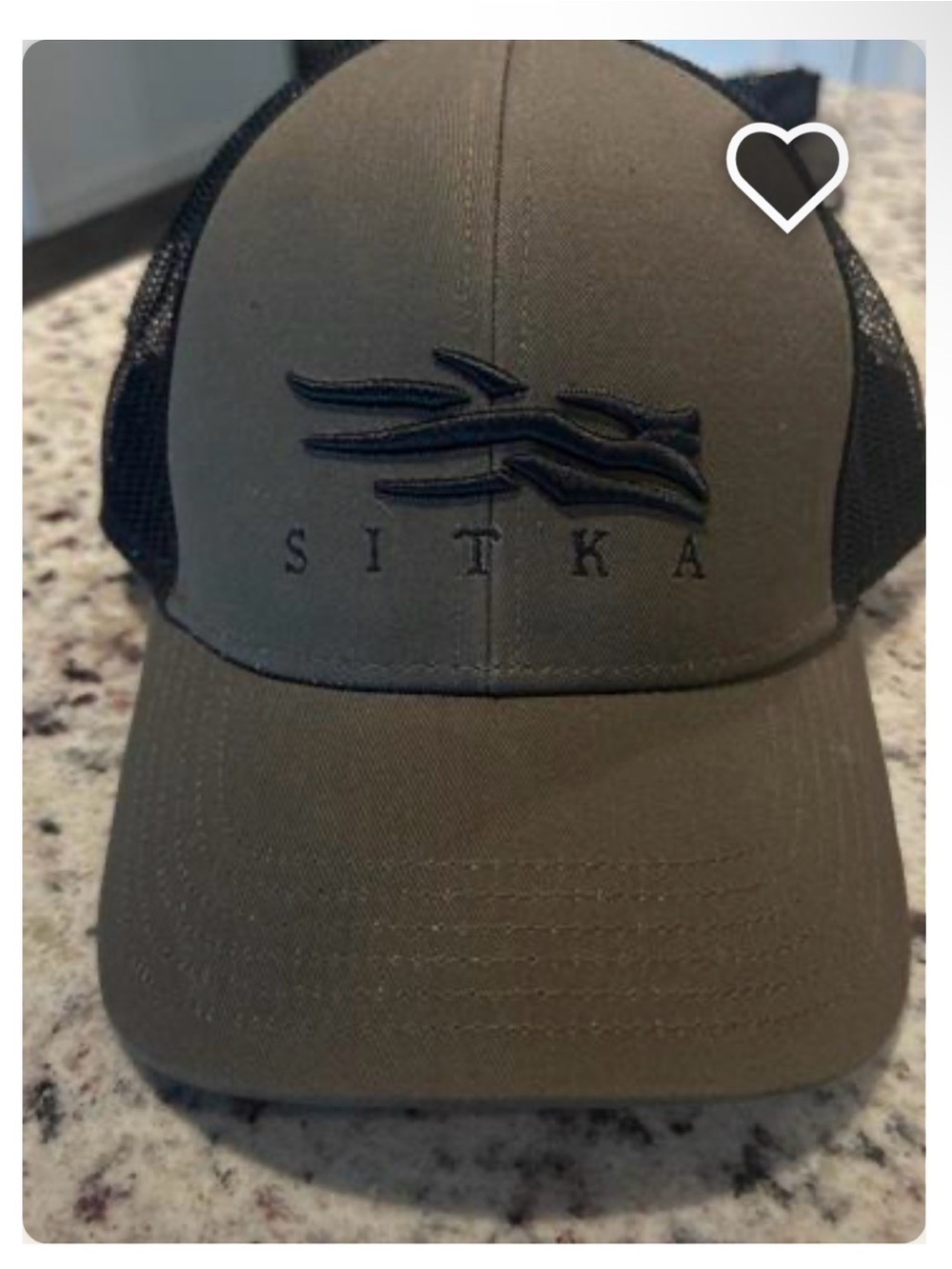 Sitka Embroidered Logo Trucker Hat in Olive and Black